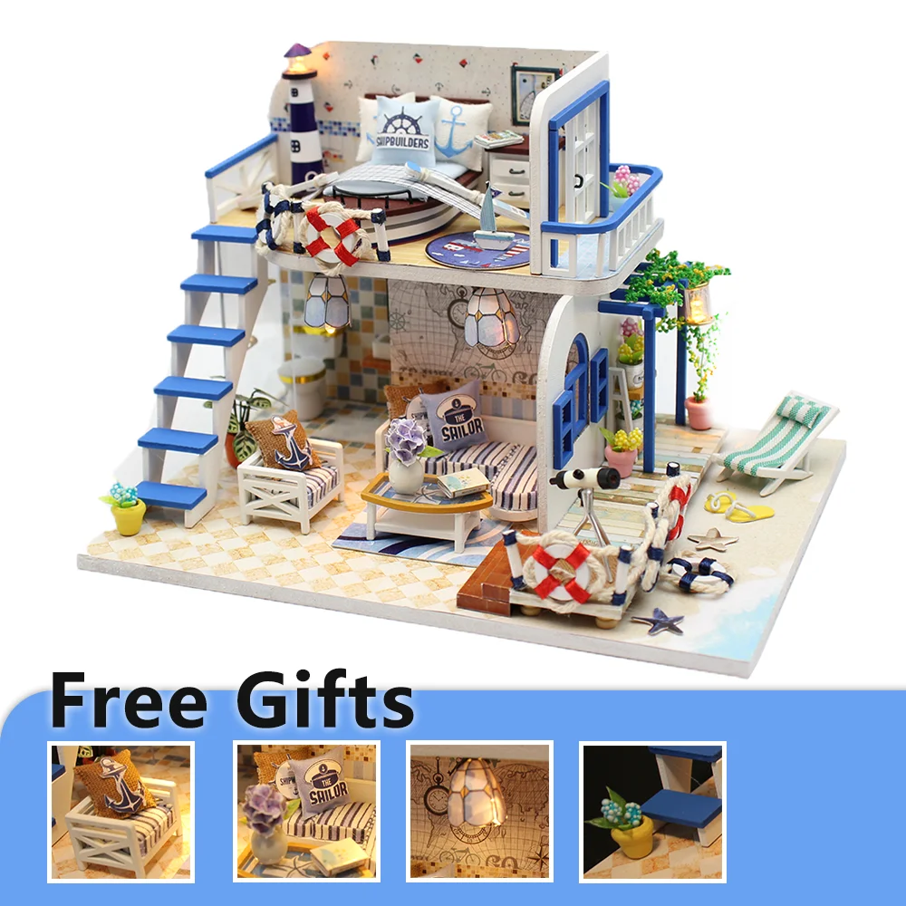 

Yard Dollhouse Big Miniature Building Kits Miniature Doll House With Furniture House Construction Set