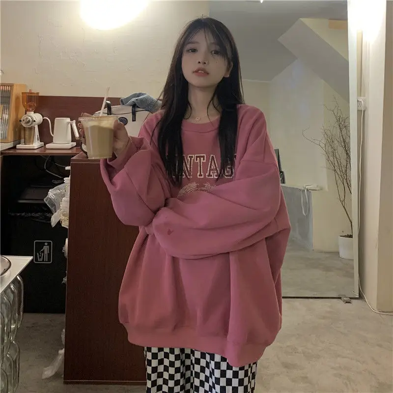 

All-match Pattern Printing Simple Plus Velvet Thickening Loose Simple Autumn and Winter New Fashion Trend Casual Sweater