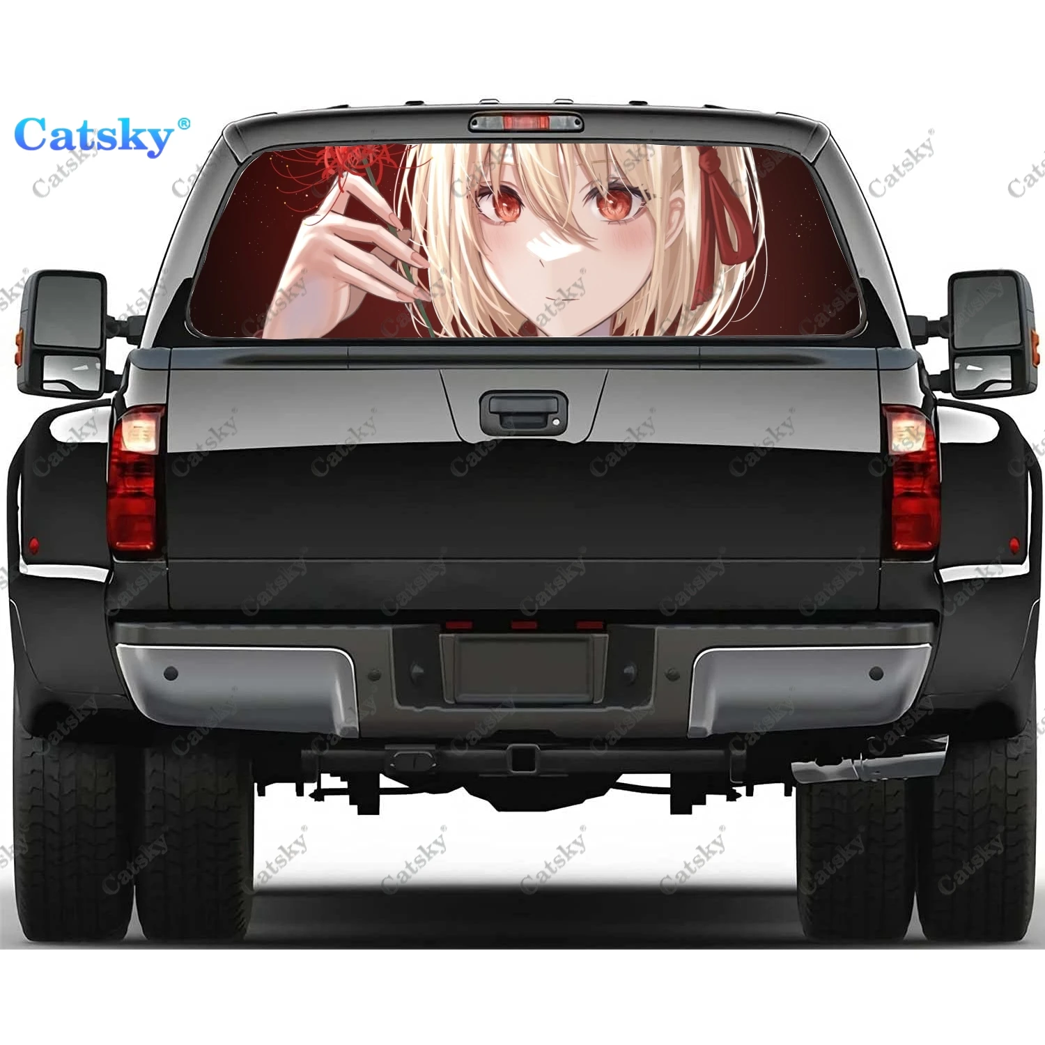 

Lycoris Recoil Anime переводная Наклейка для окна Graphic ПВХ декоративная наклейка для грузовика перфорированная виниловая универсальная наклейка