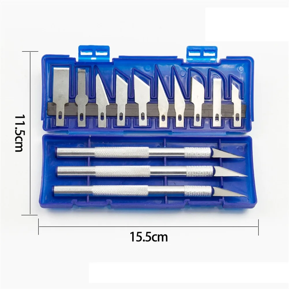 

13PCS Precision Cutter Set Exacto Hand Carving Tool Arts & Craft Hobby Kit Mobile Phone PCB DIY Repair Surgica L Scalpel Blad