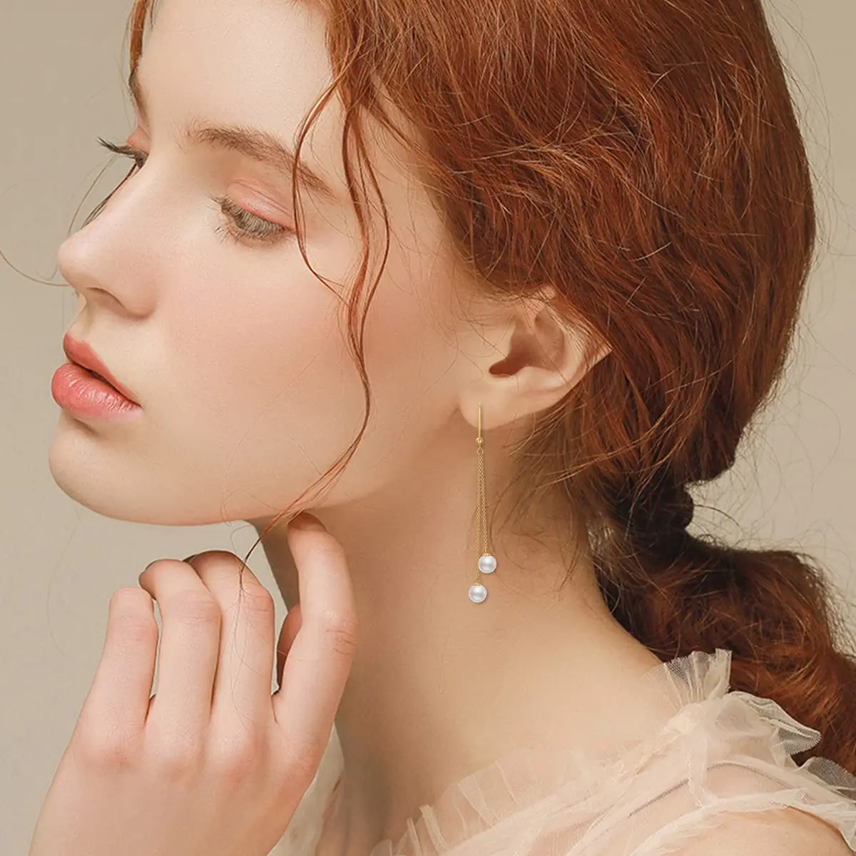 Серьги-подвески YFN из твердого золота 14 к висячие серьги с крючком свадебные