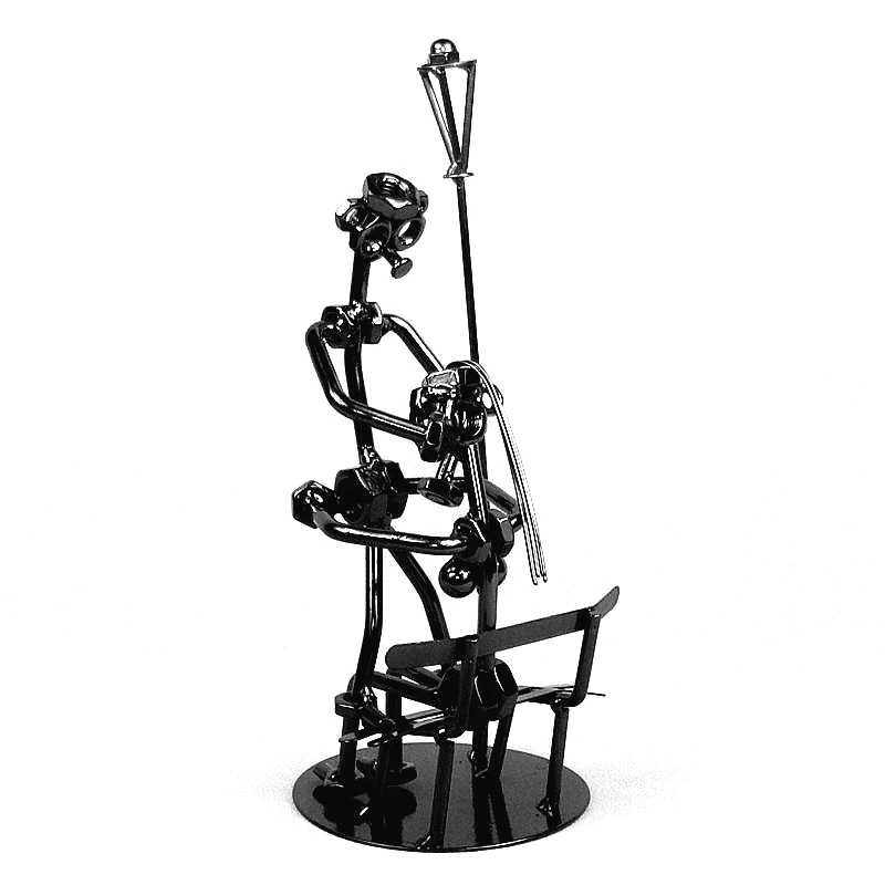 Абстрактные кованые железные милые миниатюрные металлические парковые фонари