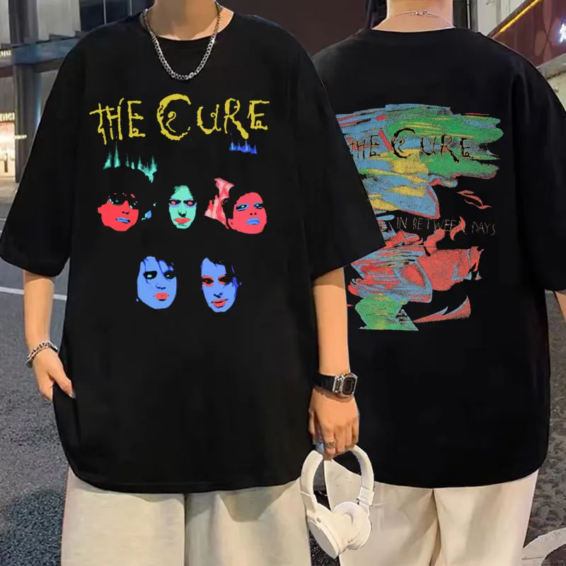 

Limited Rock Band The Cure In Between Days 1985 Graphic Tshirt Men's Fashion Tees Short Sleeve Men Women Vintage Rocl T-shirts