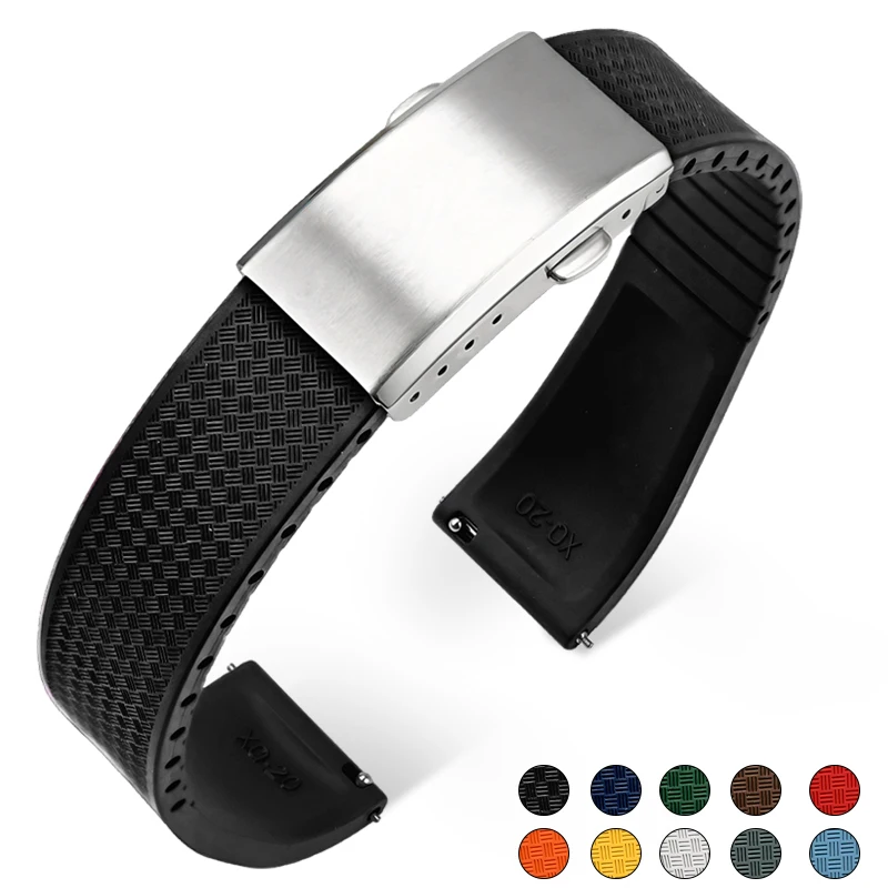 Новый дизайн CTS Фторкаучуковый ремешок для часов 18 мм 20 22 21 Быстросъемная