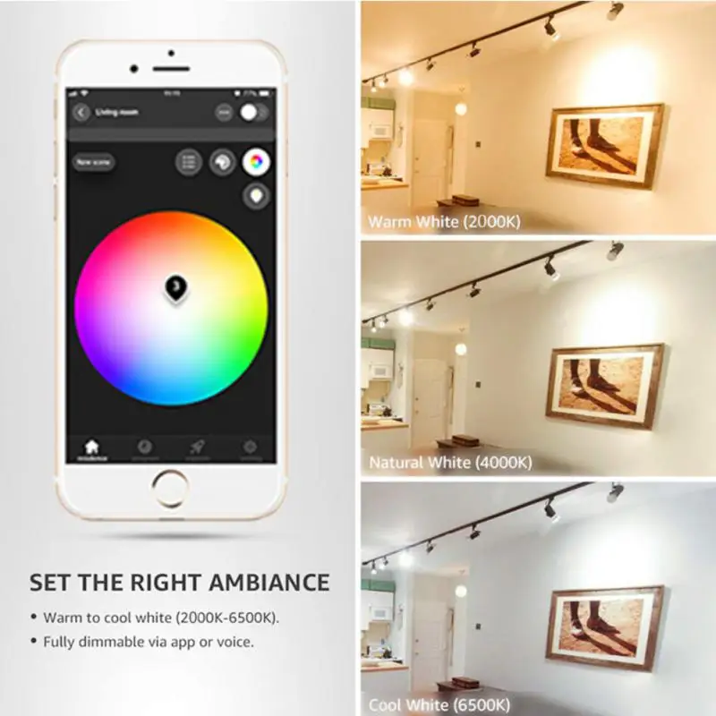 

Wifi Ceiling Light Zigbee 3.0 Intelligent Voice Control Smart Led Light Color Changing Warm Cool Light Rgb Leds Spotlight Bulb