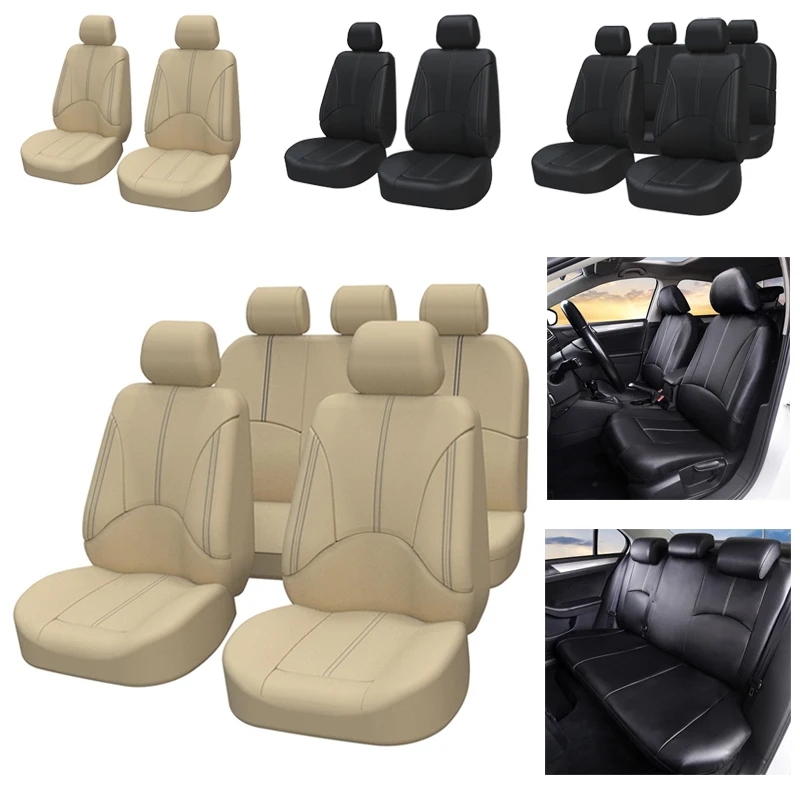 

9Pieces Full Set Car Seat Cover-Premium Faux Leather Car Front&Back Seat Protectors-For Honda Jazz For AudiA4 For Peugeot Expert