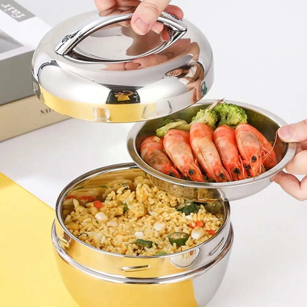 

Food Container Stainless Steel Lunch Box For Hot Food 2 Layer Portable Thermo Insulated Bowl Insulation Bento Table N3d4