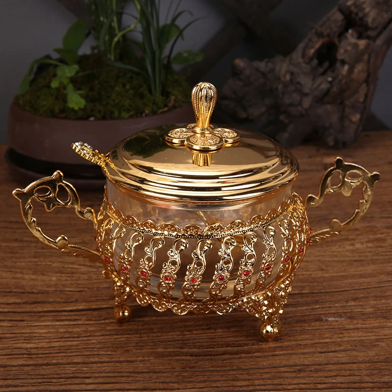 

European Style Glass Seasoning Box Kitchen Decoration Supplies Creative Storage Box Household Seasoning Pot Kitchen Tools