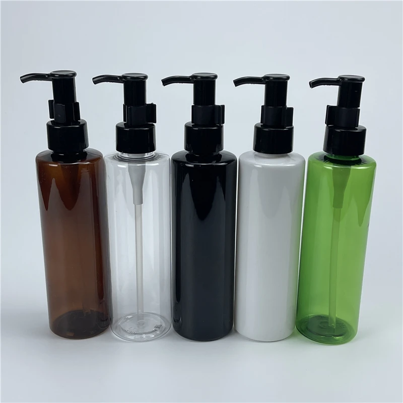 

Multicolor 200ML X 30 Essential Oil Pump Flat Shoulder Plastic Bottle Cosmetic Massage Oil Container Empty Cleansing Oil Bottles
