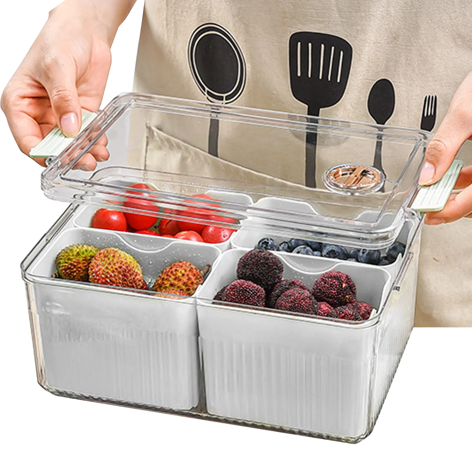

Storage Box Sealed Jar Kitchen White Grains Beans Vegetables Storage Organizer Food Containers Refrigerator Storage Boxes