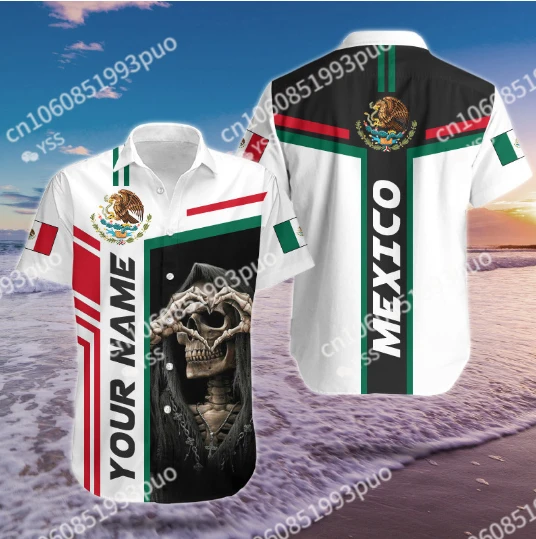 

2023 New Custom Mexico Pride Hawaiian Shirt 3d Casual Y2k Street Short Sleeve Shirt Men's/women's Clothing