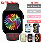 2022 оригинальные Смарт-часы X8 Max 1,75 дюйма с диагональю и поддержкой BT, спортивный монитор сна, пульсометр, мужские и женские Смарт-часы iwo PK iwo13