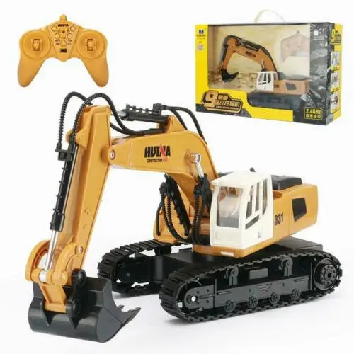 

US Stock HUINA 1/18 9CH Truck Excavator Car Model 331 Toy Remote Control Battery 360° TH18039