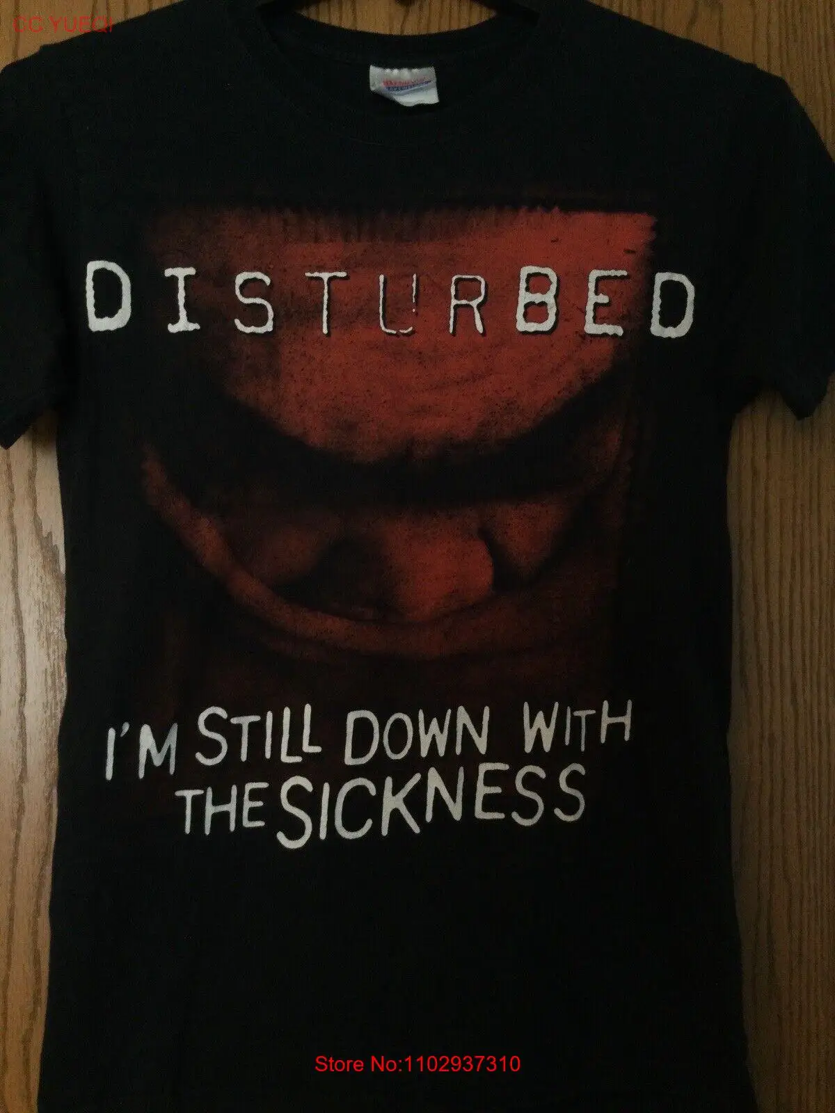 Потревожил-Я все еще опускаюсь от болезни-черная рубашка-взрослая S (34-36)