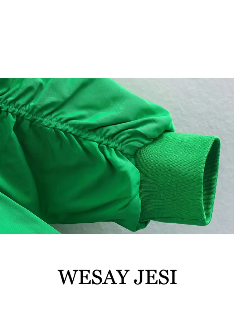WESAY JESI Winter Warm Coat Womens Cotton Filler Zipper Solid Vintage Long Sleeve Jacket Casual Pocket Coats Female Streetwear