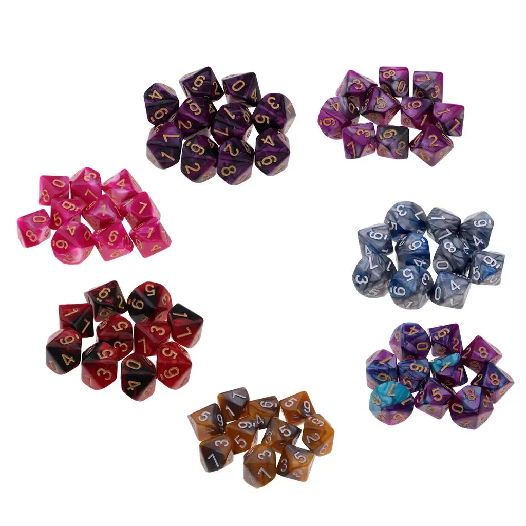 

Set of 10 Polyhedral D10 for and Dragons DND RPG MTG Table Games