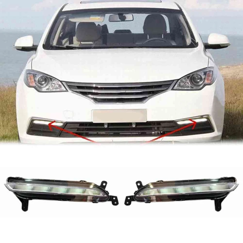 

1Pair Car Front DRL Fog Light For SAIC ROEWE MG 360 Auto Driving Lamp Daytime Running Light Bumper Lamp