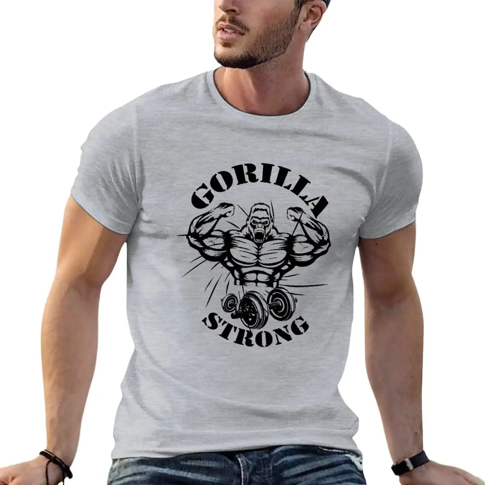 Мужская и женская одежда Gorilla Strong для бодибилдинга тренажерный зал футболка