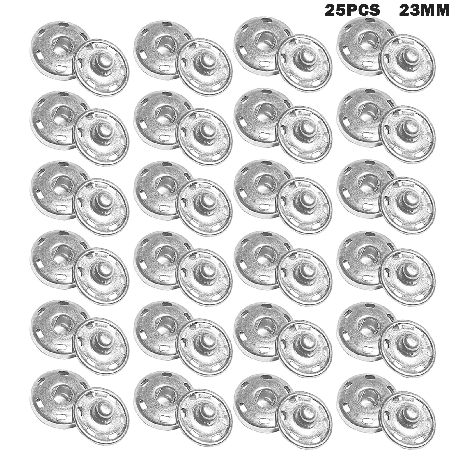 25sets Durable For Clothing Stealth Sew On Snap Buttons Belts Practical Press Smooth Fasteners Repair Sturdy Handmade Jackets