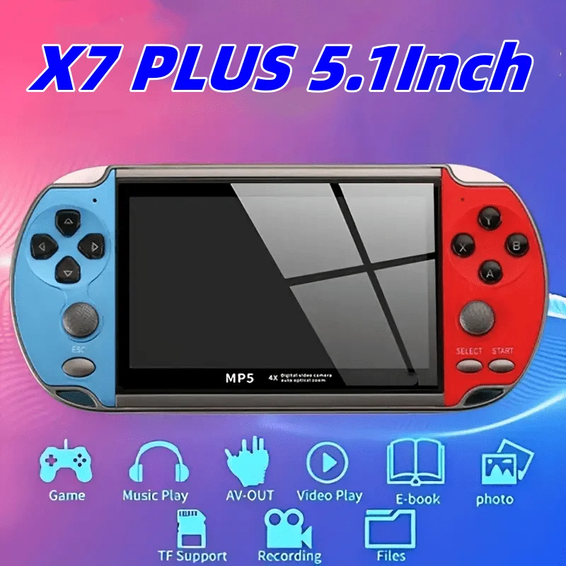 Портативная игровая консоль X7 Plus, 5,1 дюйма, 8 ГБ, 10000 + игр