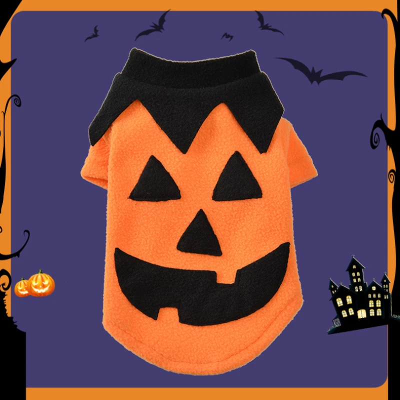 

Halloween Pet Transformation Pumpkin Pet Costume Chihuahua Dog Clothes for Small Dog Puppy Cat Polar Fleece Autumn Clothes