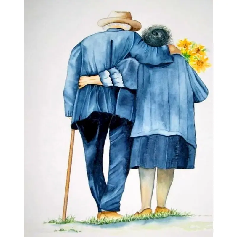 

GATYZTORY Old Couple DIY Painting By Numbers Set Oil Paints Kit Painting On Canvas Decorative Paintings Kids Wall Art Handicraft