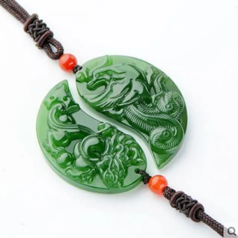 Подвеска цвета яшмы парная подвеска с драконом и Фениксом Chengxiang для мужчин