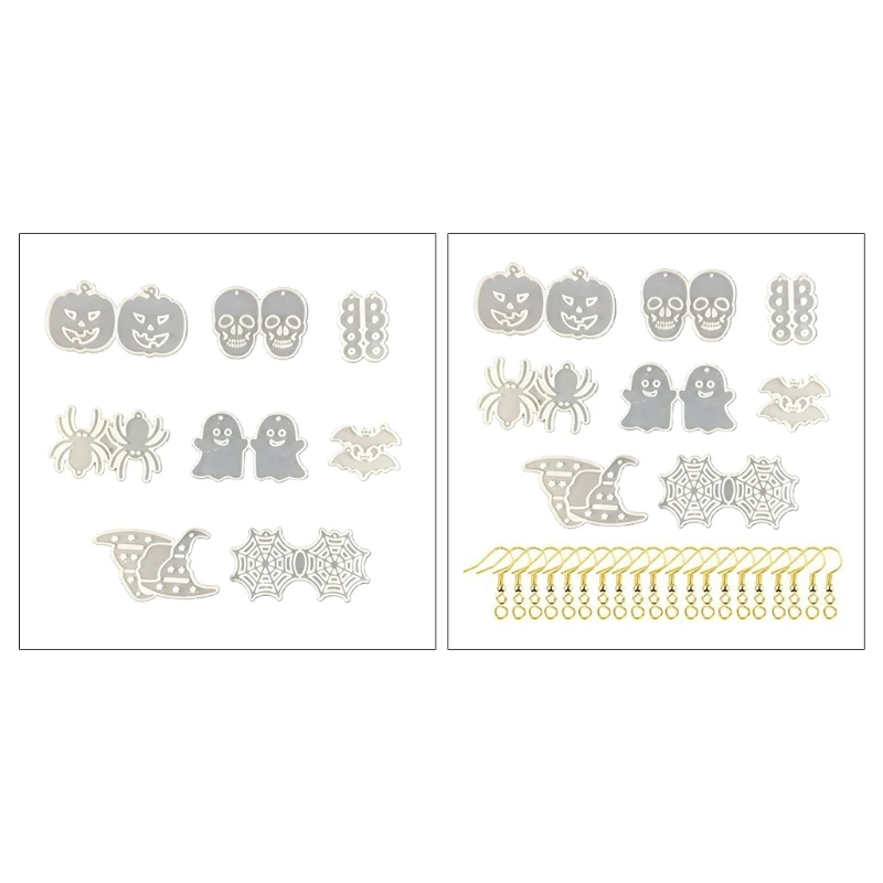 

N1HE Halloween Earrings Epoxy Resin Mold Ear Drop Dangler Pendants Silicone Mould