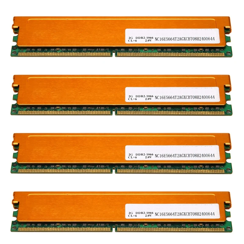 Оперативная память DDR2 4x2 Гб, оперативная память 1066 МГц PC2 8500 1,8 в, оперативная память для ПК, 240 контактов для настольной памяти, DIMM 240 контактов Оперативная память DDR2 4x2 Гб, оперативная память 1066 МГц PC2 8500 1,8 в, оперативная память для ПК, 240 контактов для настольной памяти, DIMM 240 контактов