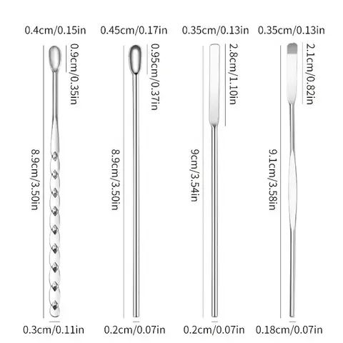 Набор 4 шт. стержней для перемешивания геля KuZHEN из нержавеющей стали