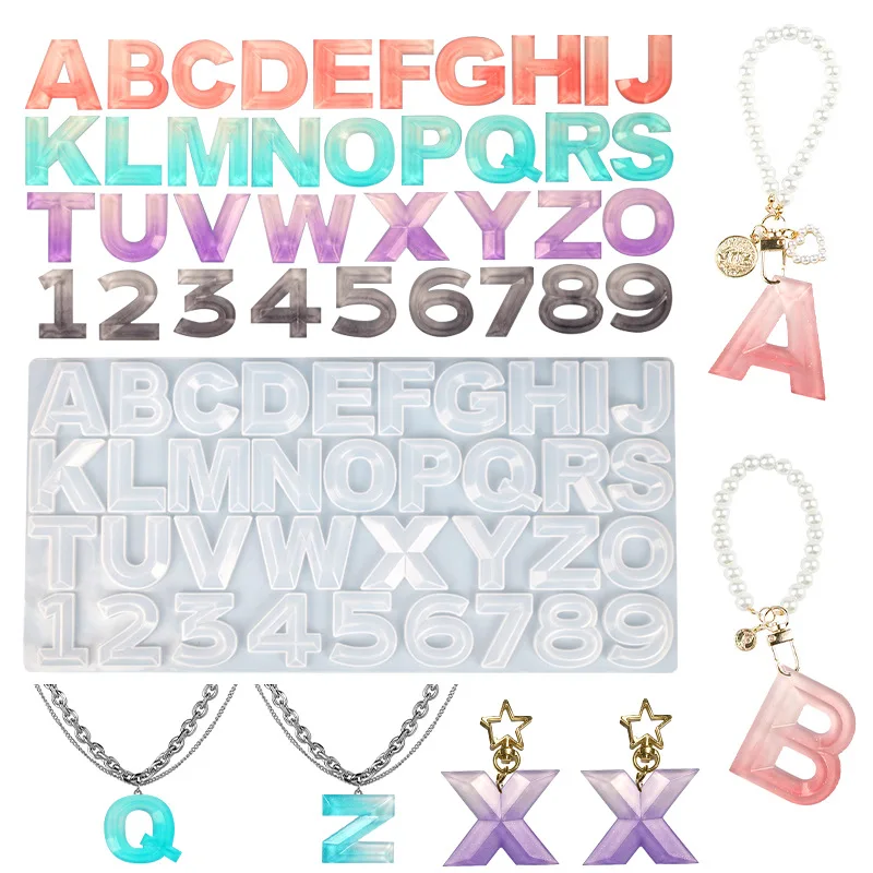 

Letter Alphabet Number Silicone Molds Epoxy Resin Molds For DIY Jewelry Necklace Keychain Making Findings