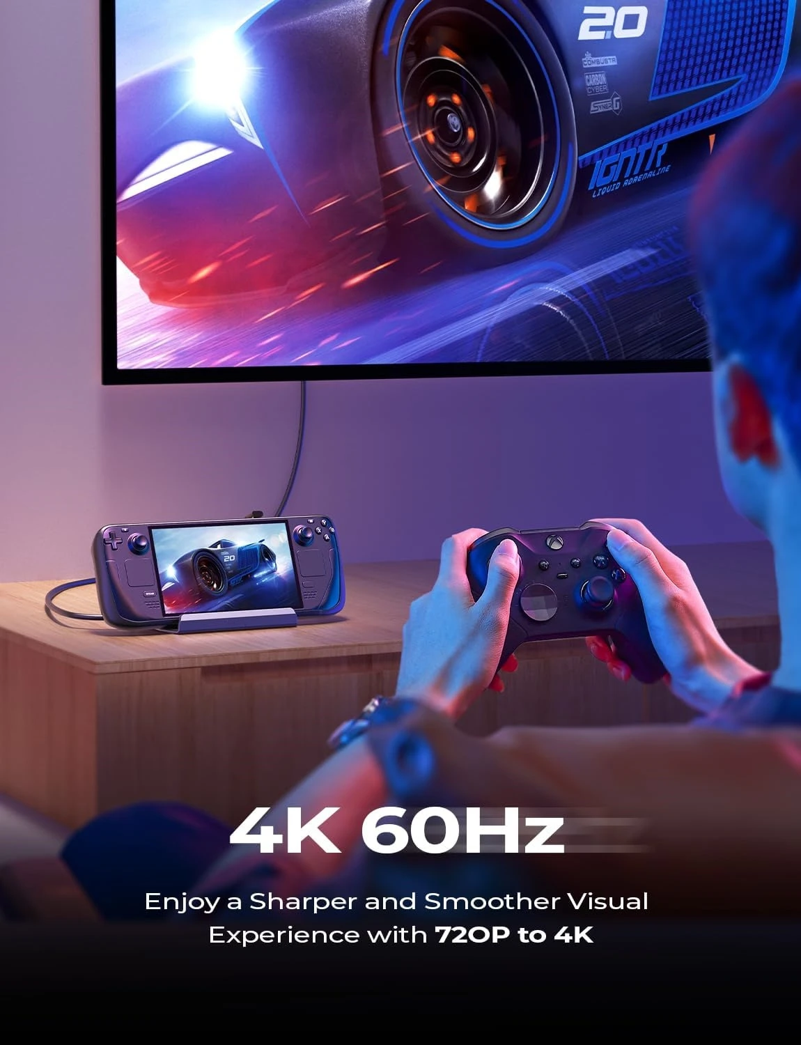Фото Док-станция 13-в-1 для Steam Deck OLED&ROG Ally X&Legion Go, двойной вентилятор охлаждения, 5 USB-портов и 4K при 60 Гц, порт для зарядки 100 Вт №2