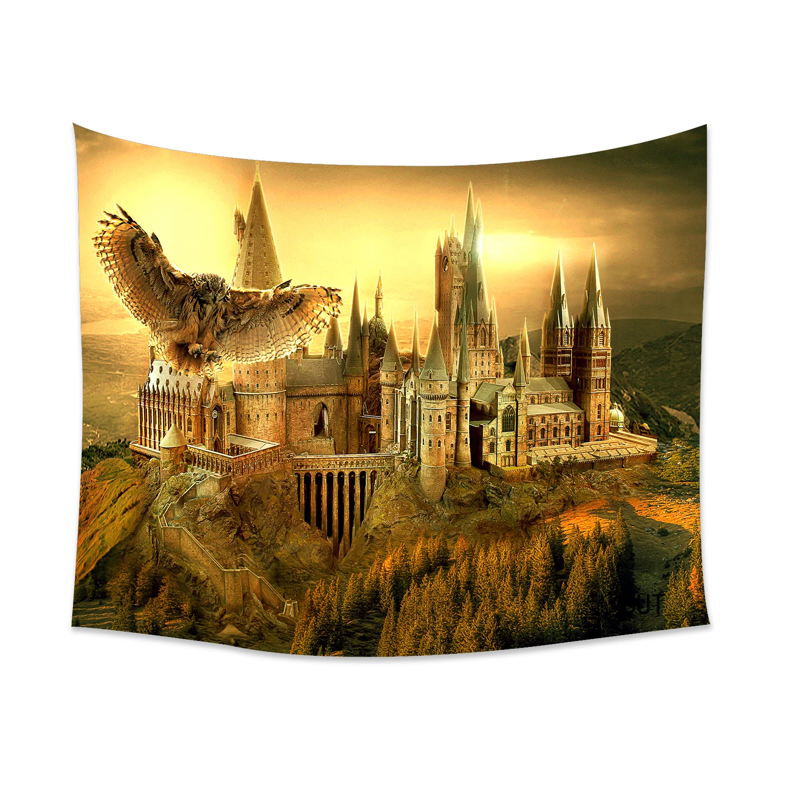 

Golden Eagle Castle Movie Wall Tapestry Wall Hanging Wall Art Coverlet Bedding Blanket Sheet Throw Furniture Yoga Mat Home Decor