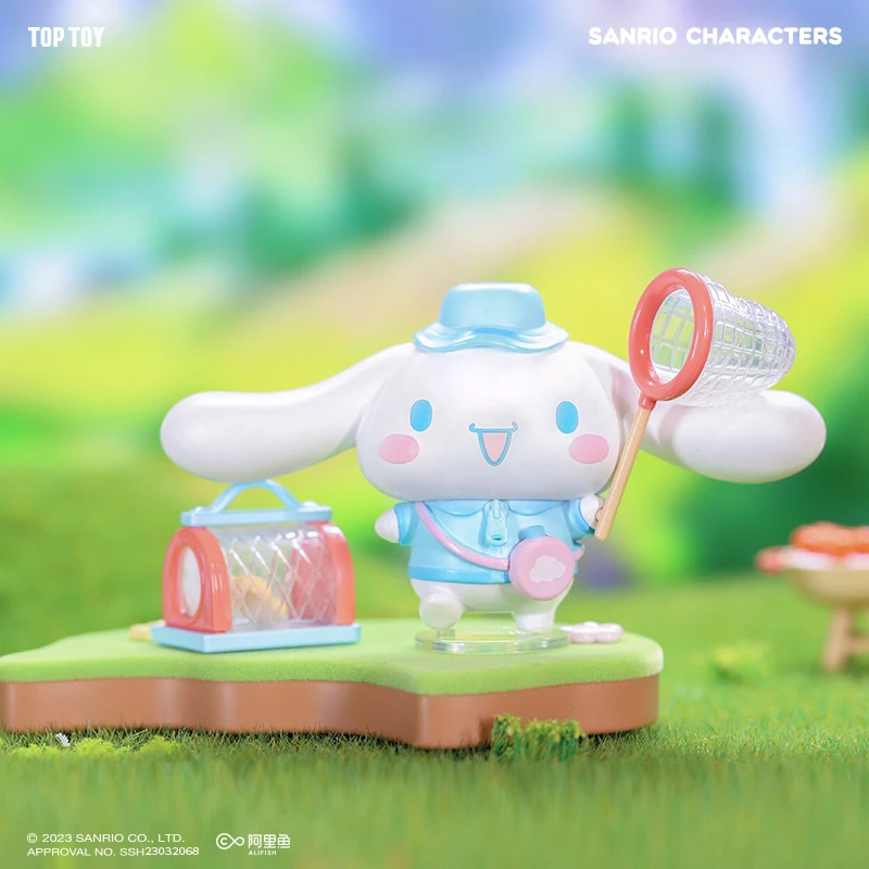 

Sanrio семья Cinamoroll Кемпинг Друзья серии глухая коробка Kuromi кукла Мелоди милая девушка комната автомобиль Декор Рождественский сюрприз подаро...