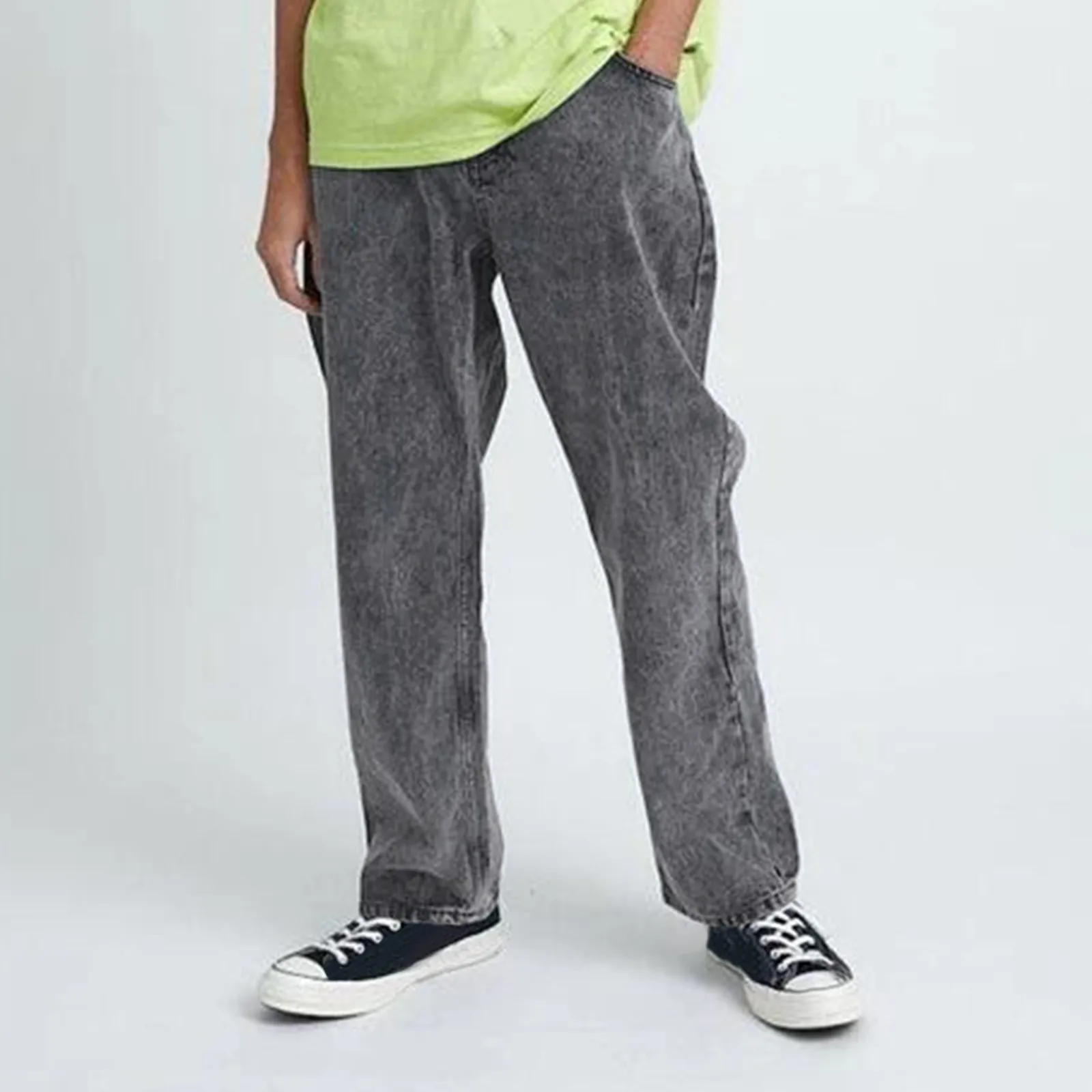 

Straight Zipper Jeans Pocket Denim Solid Fly Men's Fashion Trousers Pants Casual Men's pants