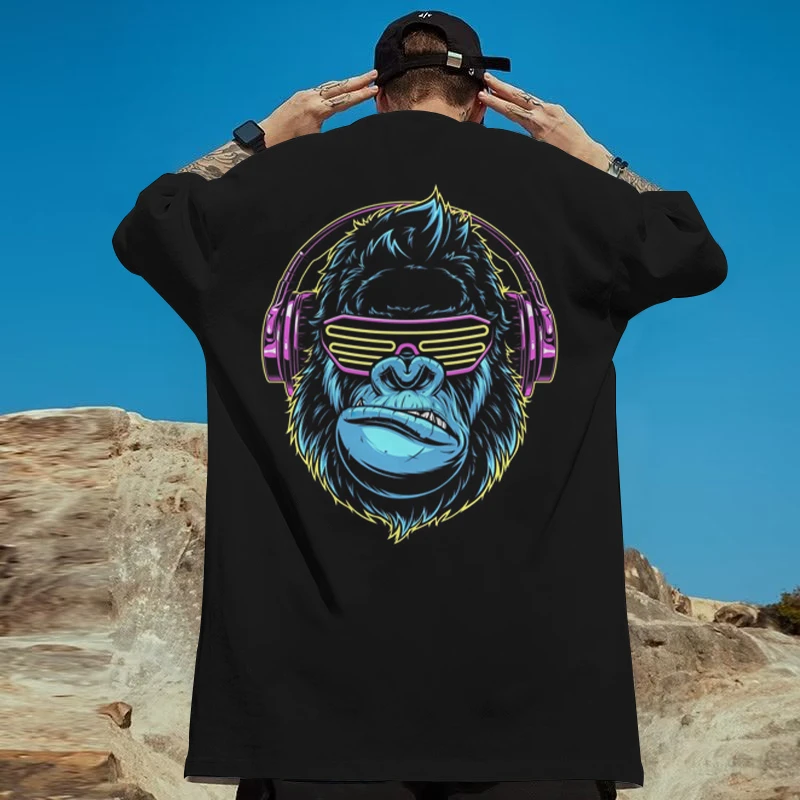 Футболки с животными для мужчин свободные футболки большого размера 3d принтом