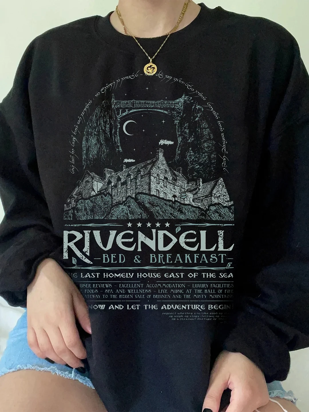 Футболка в стиле Rivendell He Lord of the Rings с трафаретной печатью вручную унисекс