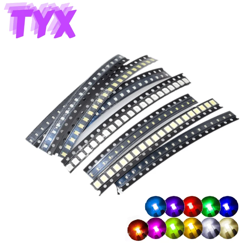 100pcs SMD LED 0402 0603 0805 1206 Chip Light Emitting Diode Highlight Red Yellow Blue Green White Orange Lamp Beads - купить по