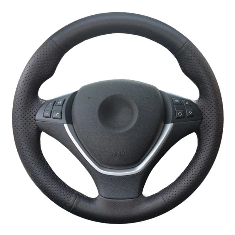 

Anti-Slip Genuine Leather Car Steering Wheel Braid Cover For BMW X6 E71 2008-2014 E70 X5 2008-2013 Auto Interior Accessories