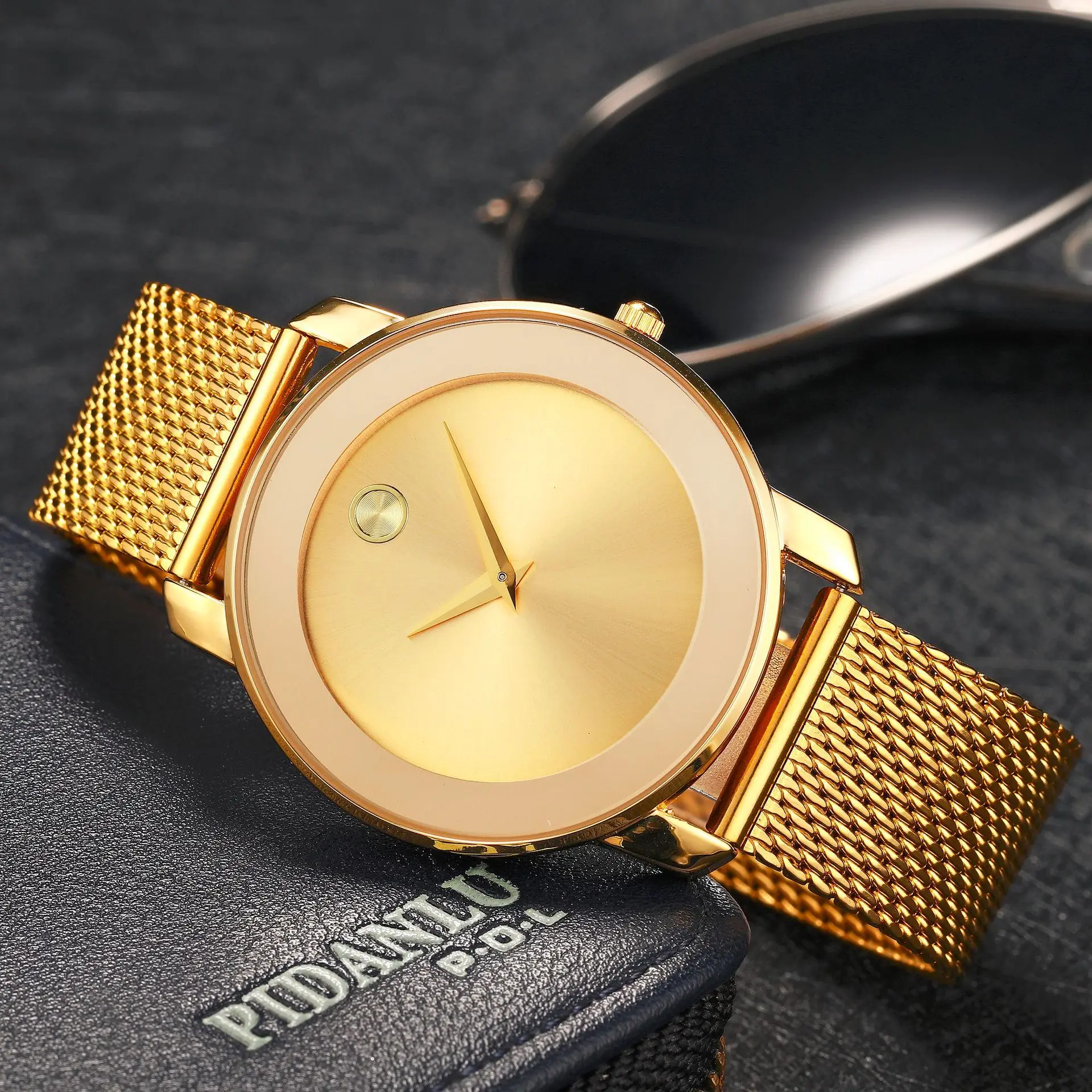 

Модные минималистичные деловые мужские наручные часы из нержавеющей стали, водонепроницаемые кварцевые часы для мужчин