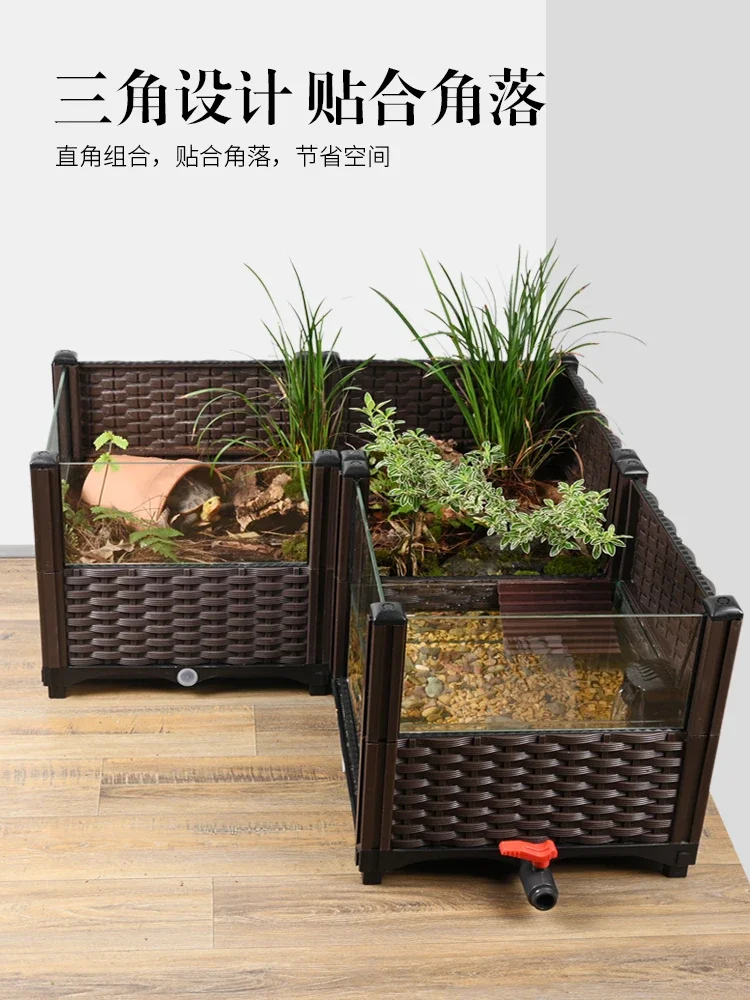 Gelbe Rand Schildkröte Nesteelle amphibische Fütterung stank extra Mobile Apokologische Landschafts bau Pflanze Haushalt Malam wasse