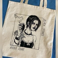 nana anime shoulder bag canvas bag harajuku shopper bag fashion womens bags summer shoulder bags tote bag border collie eco bga