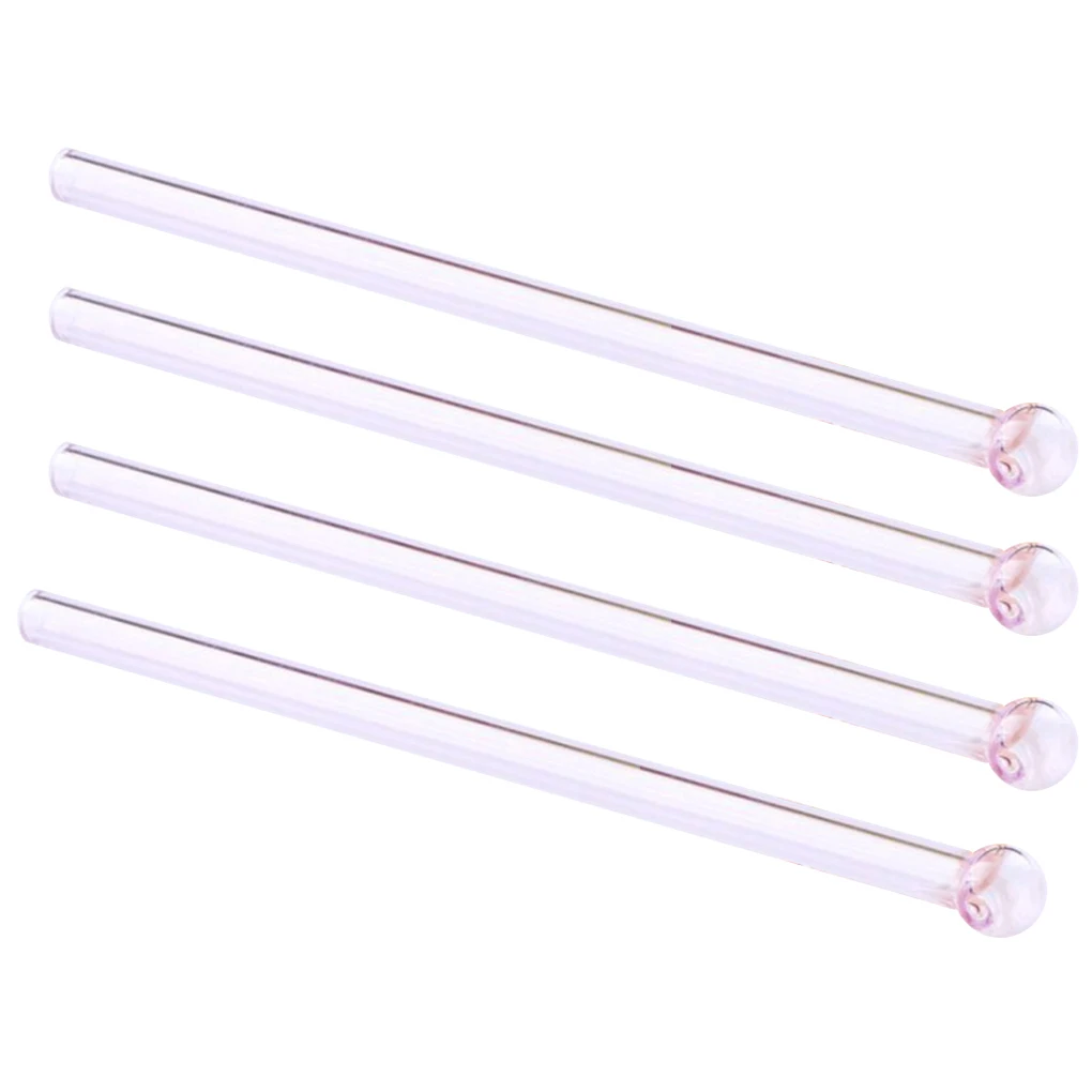 

4pcs Colorful Glass Straws Transparent Bar Milktea Coffee Store Party Beverage Drinking Tool