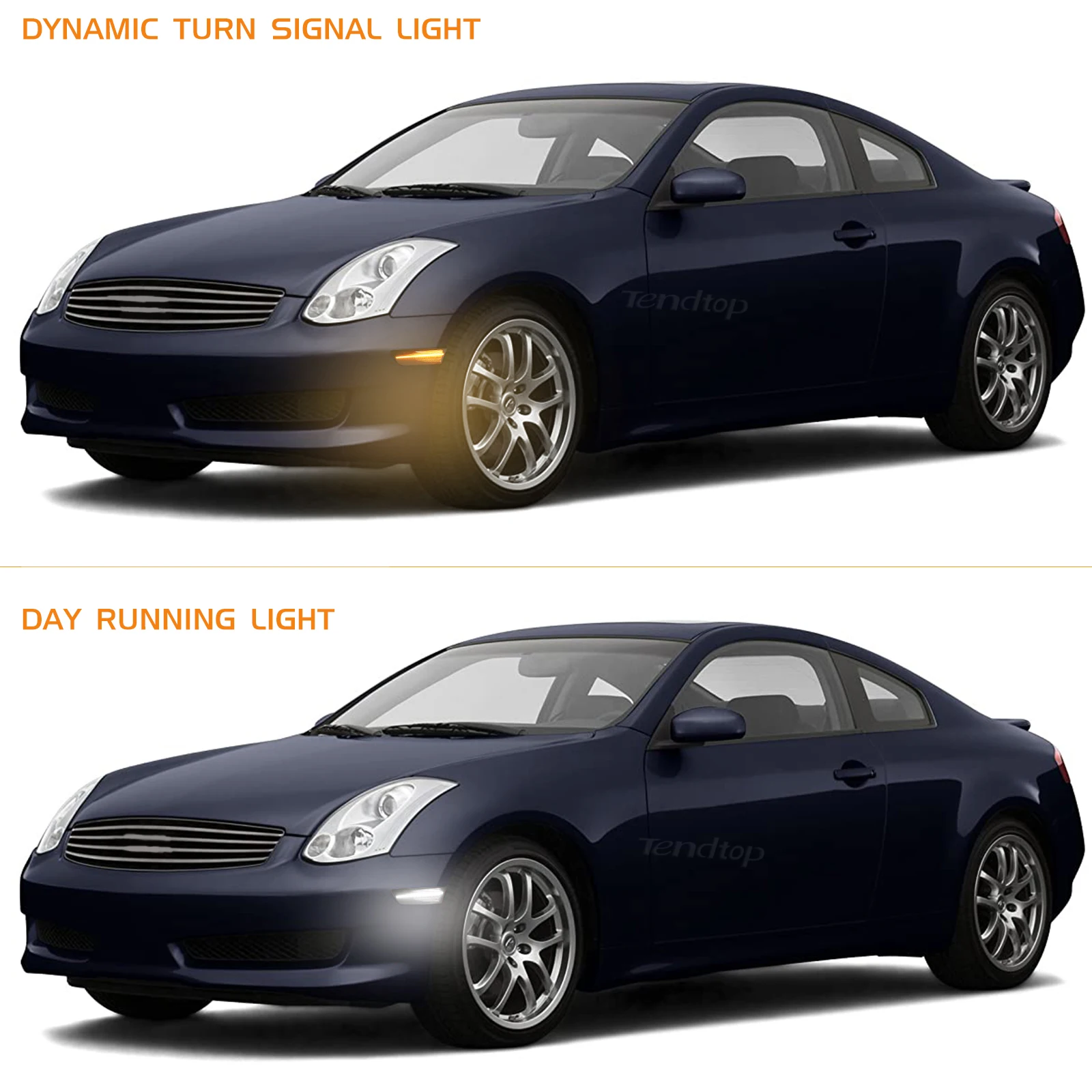 Дымчатые линзы последовательные DRL янтарный передний бампер указатели поворота