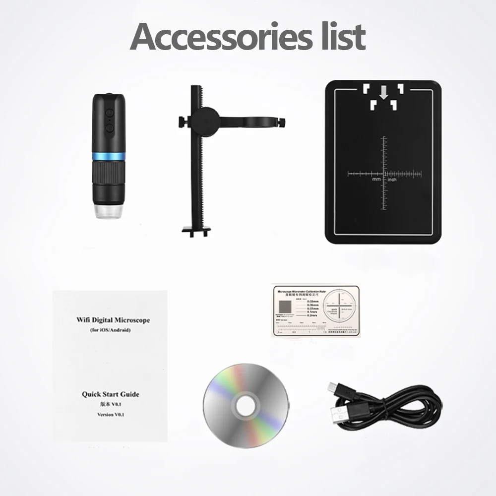 1000x zoom wifi hd desktop electronic digital usb professional microscope 8led plastic support stand for apple android phone pc free global shipping