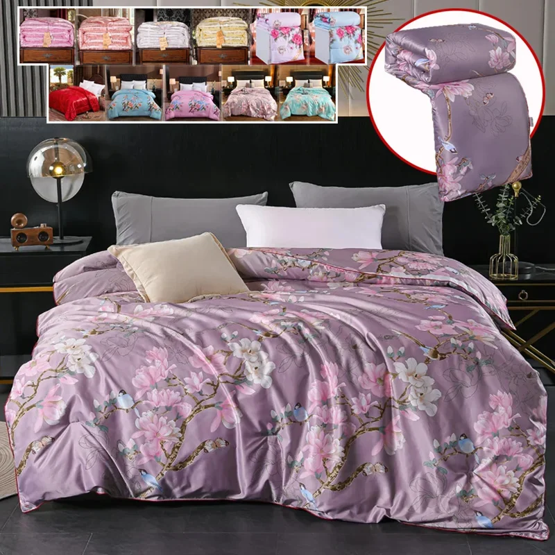 1 шт. трехмерное одеяло из шелка Mulberry с цветочным принтом