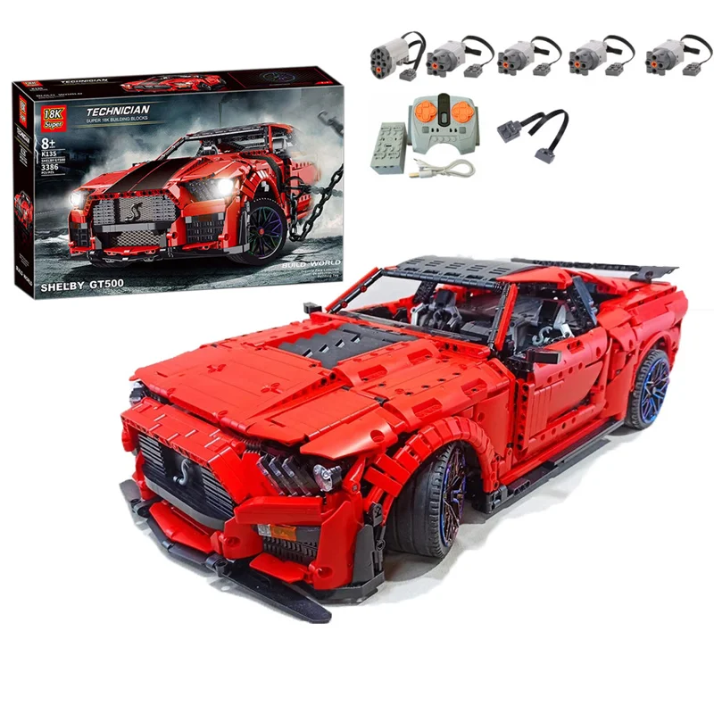 

K135 Shelby GT500 модель 1:8 Супер спортивный Быстрый гоночный автомобиль технические строительные блоки детские игрушки подарки для детей