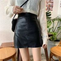 women pu leather mini skirt high waist office ladies a line bodycon skirt summer 2022 korean fashion streetwear short skits