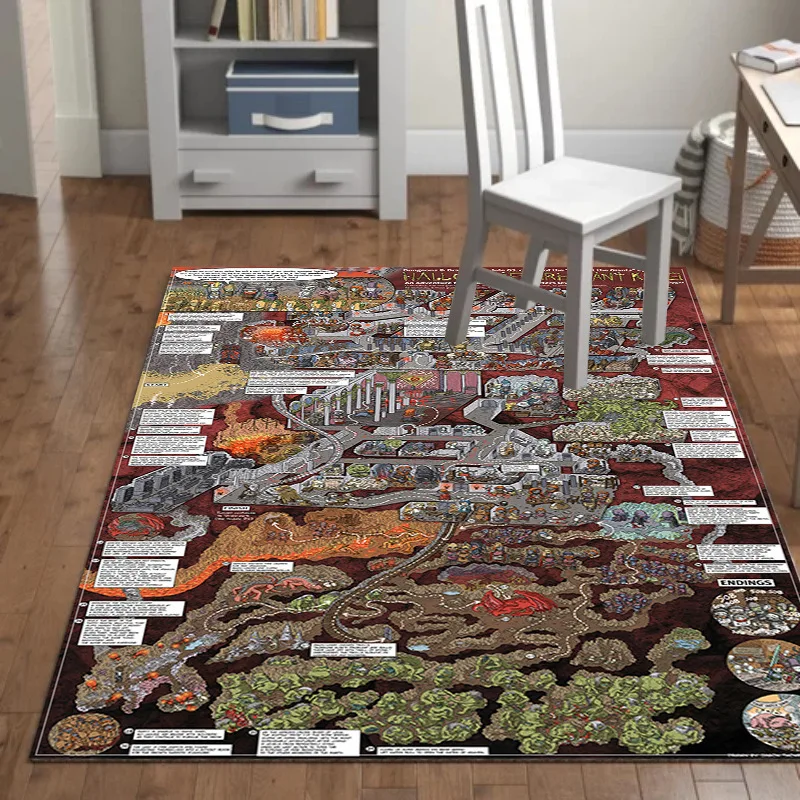 Современный винтажный Ковер Серии Map для гостиной напольный ковер детской