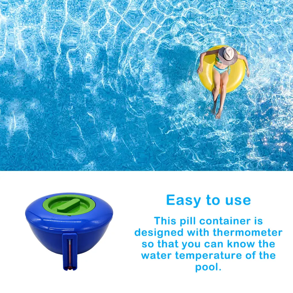 

Swimming Pool Tablet Cleaning Water Dispenser Adjustable Feeder Dispensing Tool Temperature Gauge Accessory for Courtyard
